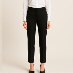 Banana Republic Black Wool Ankle  Work Pants Slacks Mid Rise Straight Leg Size 4